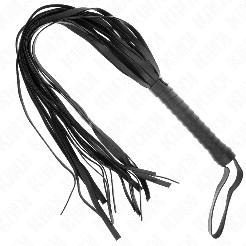 KINK - BLACK WHIP WITH SHORT HANDLE AND LONG TAIL 70 CM