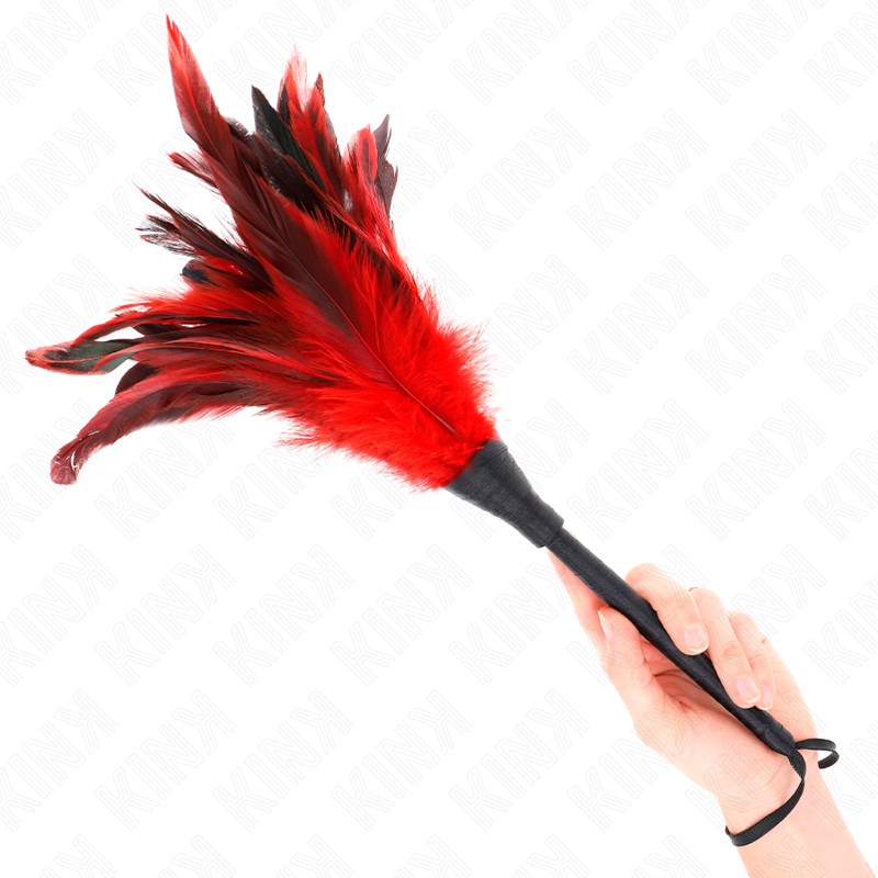KINK - RED MAIDS PLUMES DE POULET À CHATOUILLER EN FORME DE CORNE 36 CM