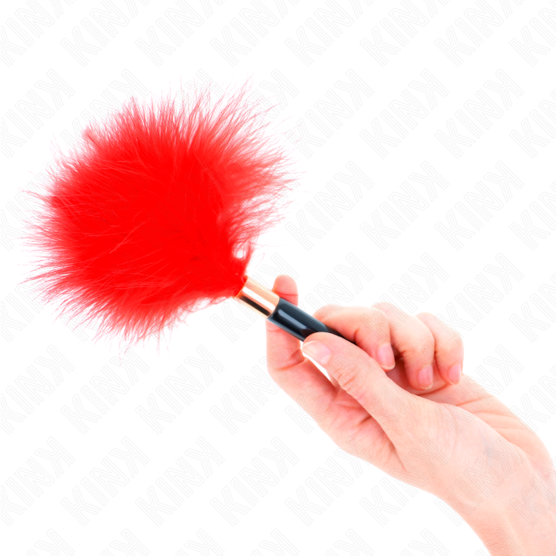 KINK - PLUMES À CHATOUCHER EN MÉTAL ROUGE-OR 18 CM