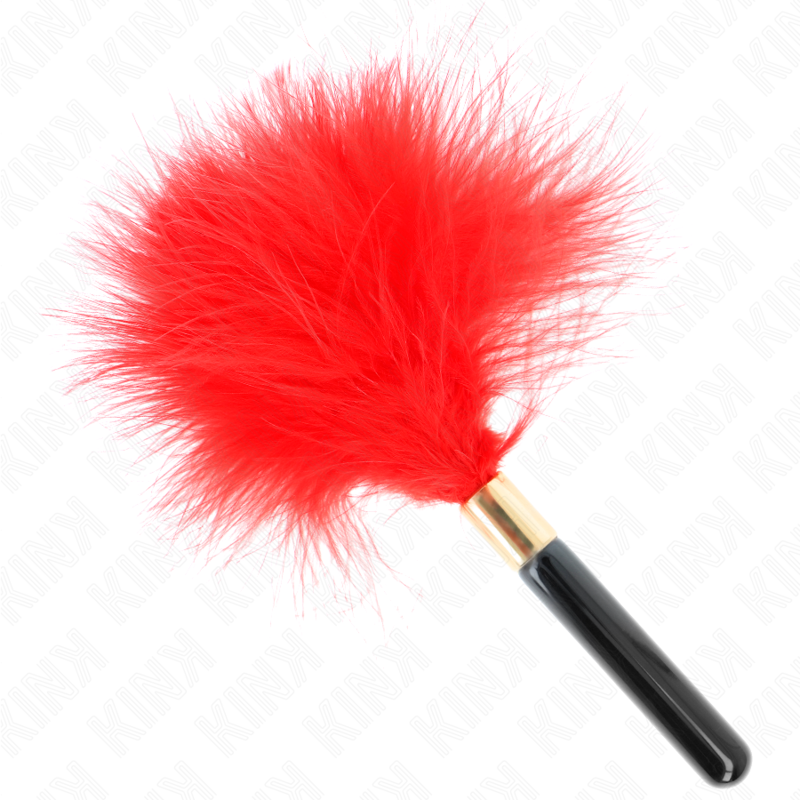 KINK - PLUMES À CHATOUCHER EN MÉTAL ROUGE-OR 18 CM