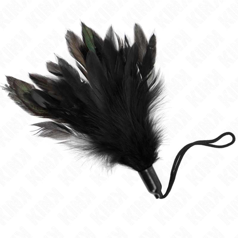 KINK - PLUMES À CHATOUILLER AVEC POIGNÉE EN CORDE BASE PLASTIQUE 15 CM