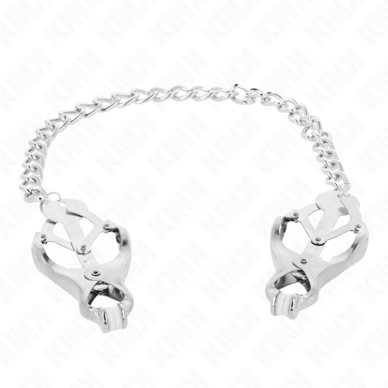 KINK - JAPANSE KLAVER TEPELKLEMMEN MET KETTING ZILVER 30 CM