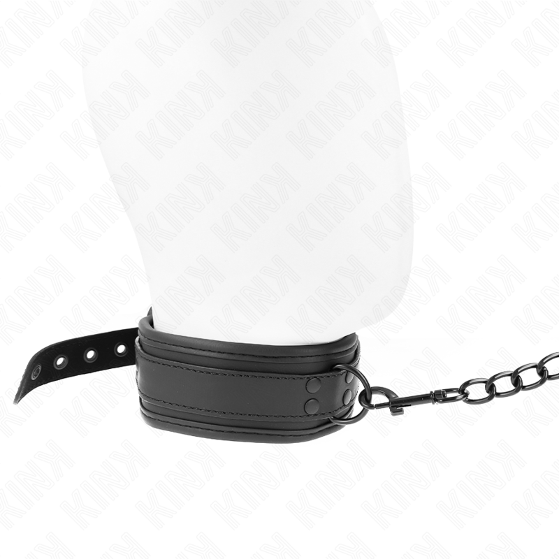 KINK - NEOPREEN BONDAGE HALSBAND MODEL 1 MET RIEM 78 CM VERSTELBAAR 37,5 X 49,5 CM