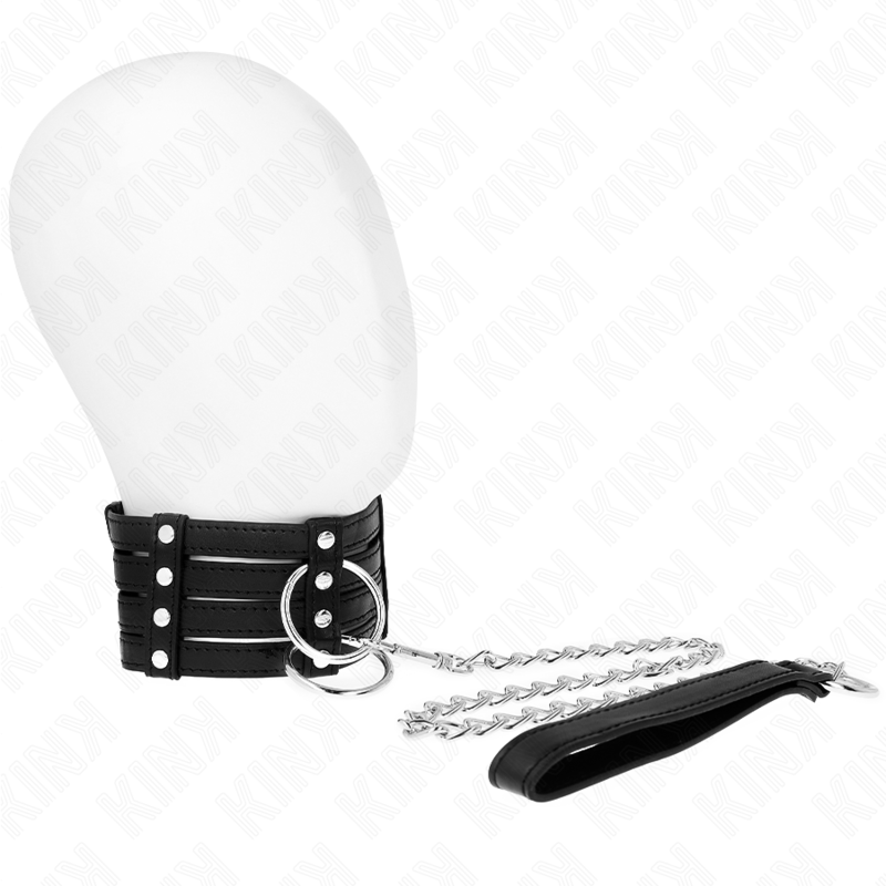 KINK - COLLIER AVEC CEINTURE 65 CM STYLE SUB RÉGLABLE 35-51 CM X 7 CM