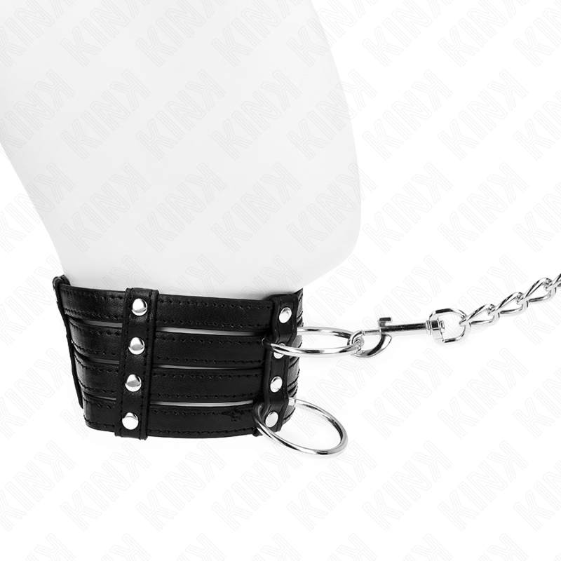 KINK - COLLIER AVEC CEINTURE 65 CM STYLE SUB RÉGLABLE 35-51 CM X 7 CM