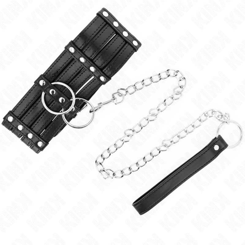 KINK - COLLIER AVEC CEINTURE 65 CM STYLE SUB RÉGLABLE 35-51 CM X 7 CM