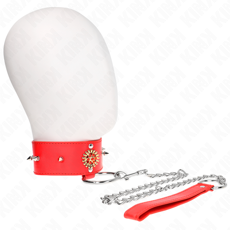 KINK - CHAÎNE DIAMANT ROUGE AVEC CEINTURE 65 CM RÉGLABLE 35-51 CM X 7 CM