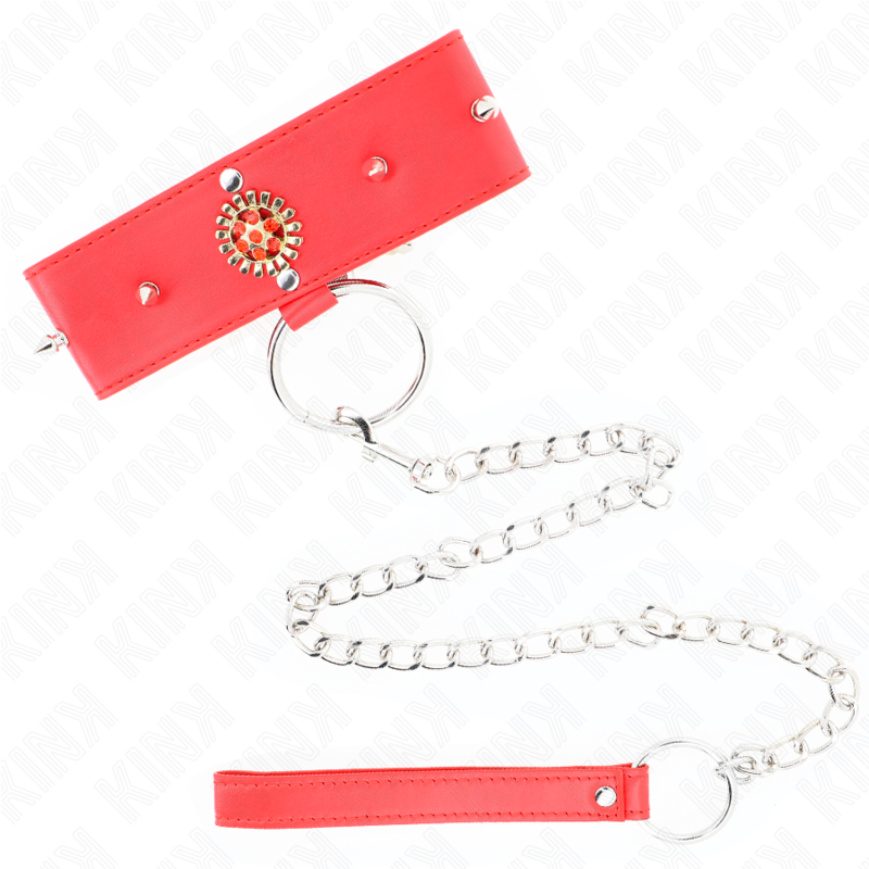KINK - CHAÎNE DIAMANT ROUGE AVEC CEINTURE 65 CM RÉGLABLE 35-51 CM X 7 CM