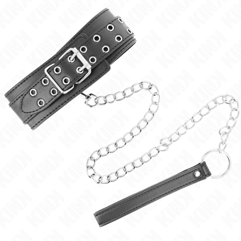 KINK - KETTING MET BAND 65 CM ZILVEREN GESP VERSTELBAAR 33-46 CM X 5,5 CM