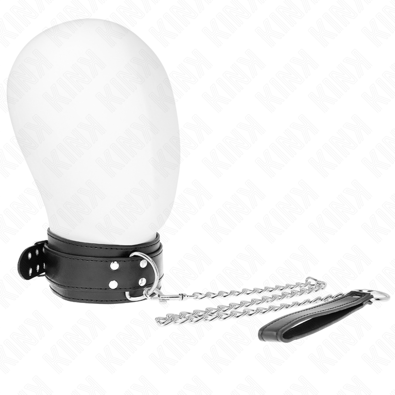 KINK - COLLIER AVEC SANGLE 65 CM BOUCLES ARGENT RÉGLABLE 33-46 CM X 5,5 CM