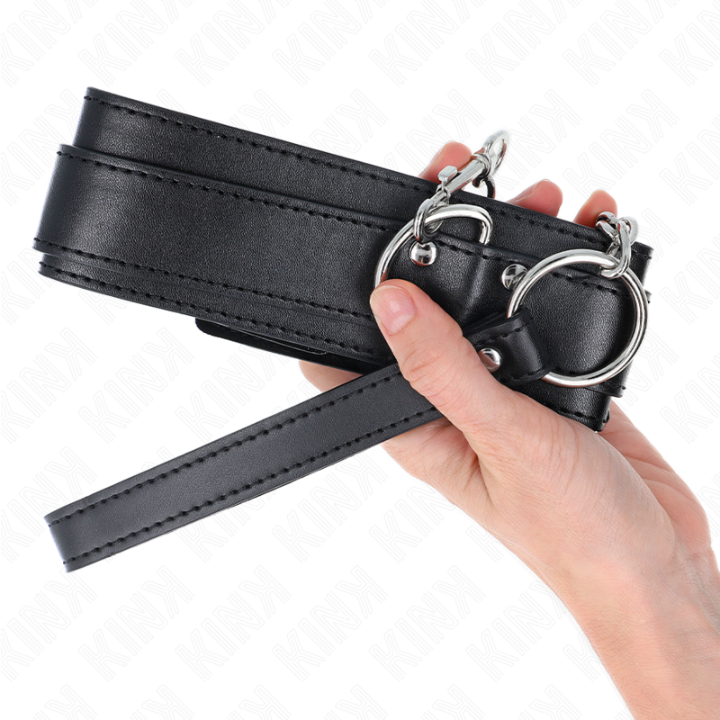 KINK - COLLIER AVEC SANGLE 65 CM BOUCLES ARGENT RÉGLABLE 33-46 CM X 5,5 CM