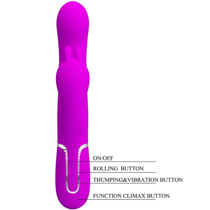 PRETTY LOVE - CAMMY TRIPLE VIBRATOR MULTIFUNKTION 4 IN 1 ROSA