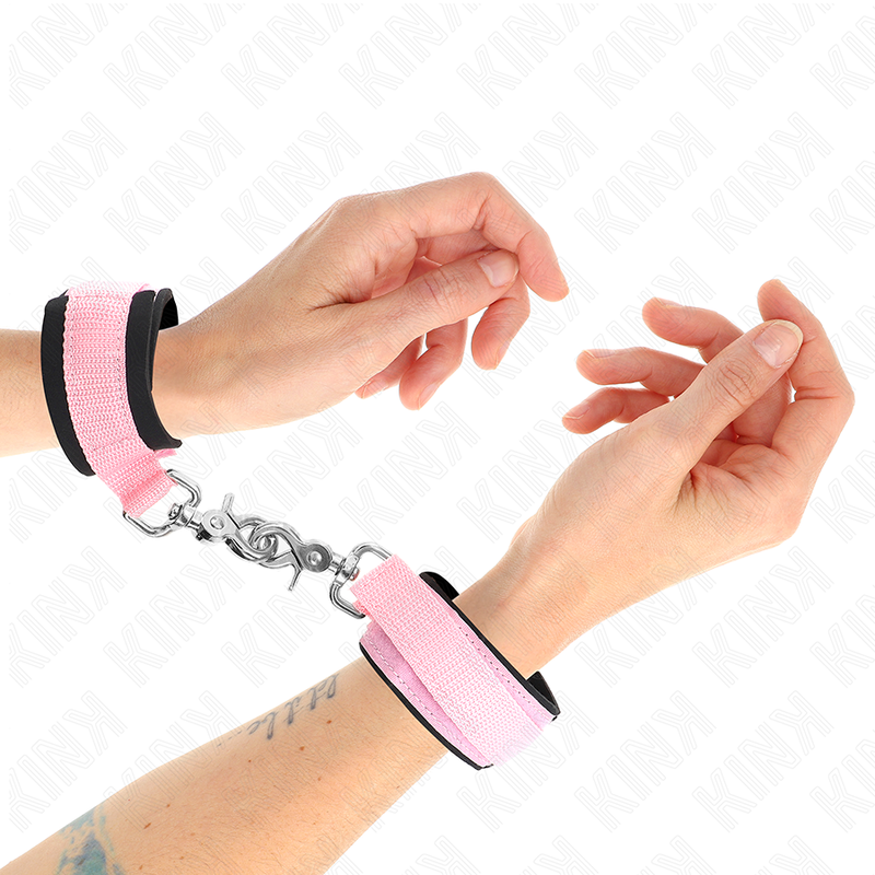 KINK - VERSTELBARE NEOPREEN HANDBOEIEN ROZE VERSTELBAAR 22-34 CM