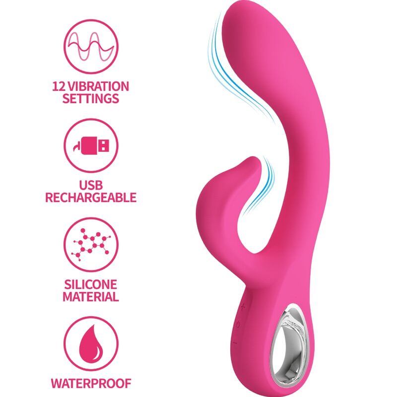 PRETTY LOVE - FRITZ RABBIT VIBRATOR 12 VIBRATIES ROZE