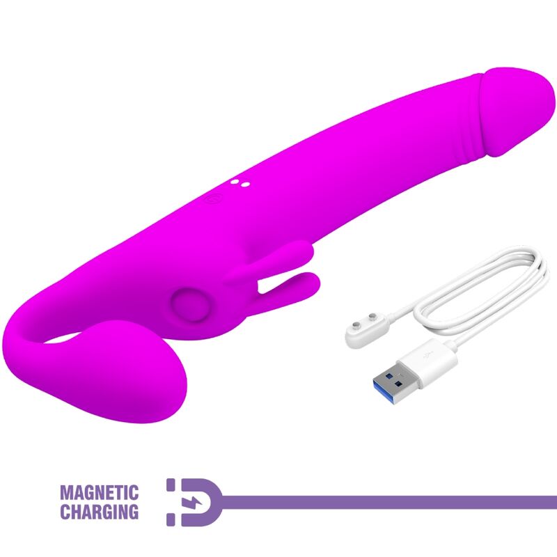 PRETTY LOVE - ZANINI SANS BRETELLES STRAP-ON 10 VIBRATIONS VIOLET