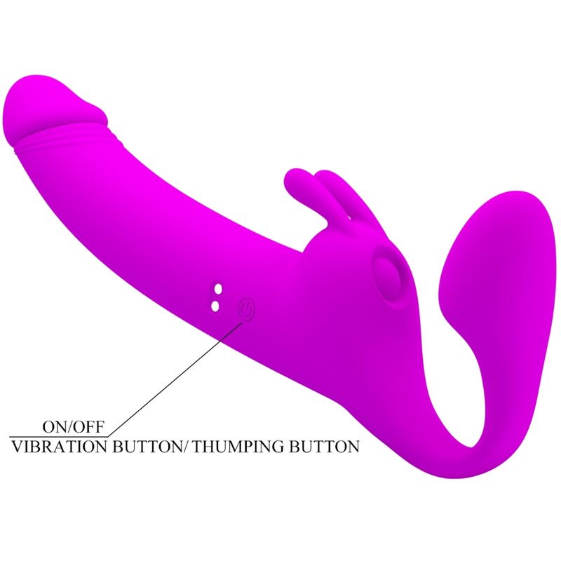 PRETTY LOVE - ZANINI SANS BRETELLES STRAP-ON 10 VIBRATIONS VIOLET