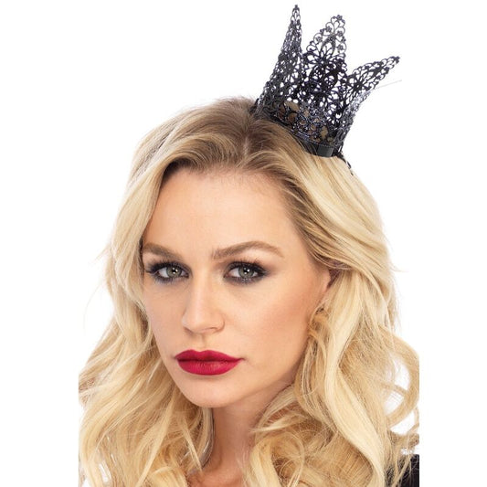 LEG AVENUE - MINI COURONNE EN MÉTAL FILIGRANE, NOIR