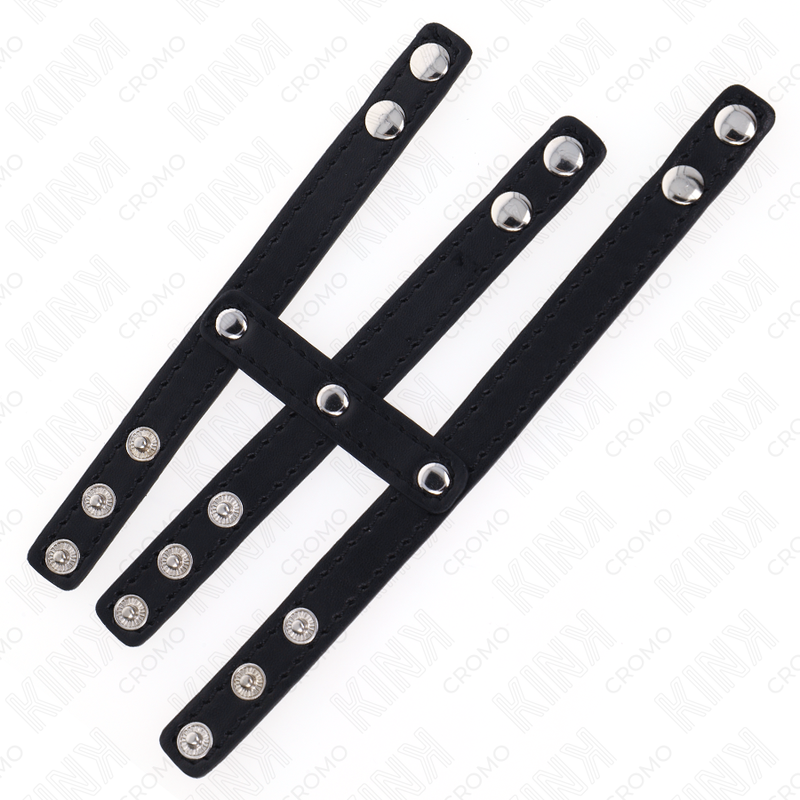 KINK - ANNEAU PÉNIS TRIPLE CUIR AVEC FERMETURE À PRESSION