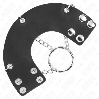 KINK - PENISRING 4 CM KETTE 7 CM METALL MIT LEDERGURTE