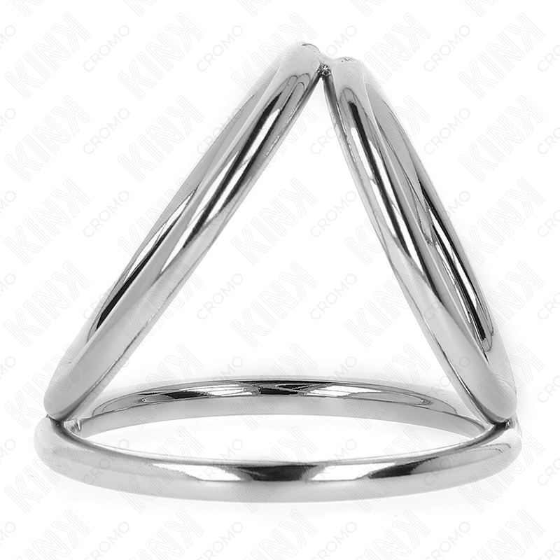 KINK - DRIEVOUDIGE CHROOM METALEN PENISRING 3,8 CM TOT 5 CM MODEL 2