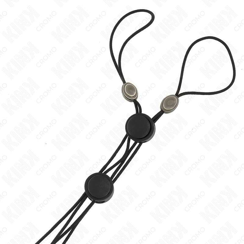 KINK - BLACK DETAIL NIPPLE CLAMPS WITH BLACK ELASTIC BAND