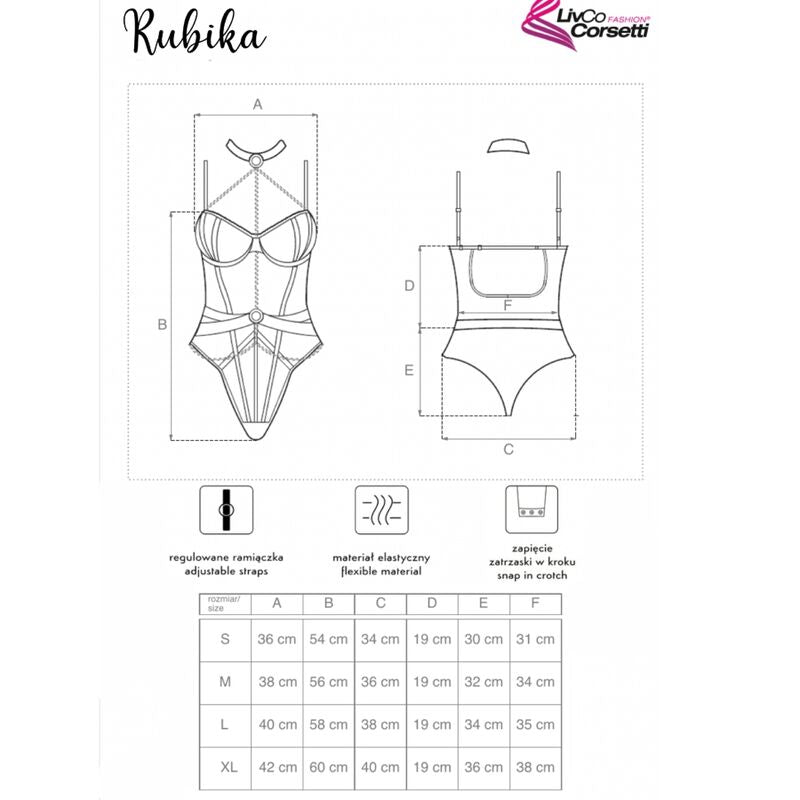 LIVCO CORSETTI FASHION - RUBIKA LC XG079 BODYSUIT MET CHOKER ZWART XL