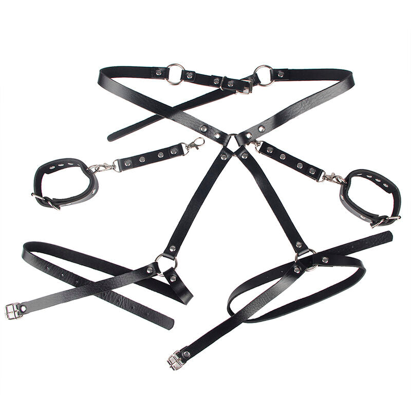 SUBBLIME - 953690 HANDBOEIEN MET BONDAGE RIEM ZWART ONE SIZE