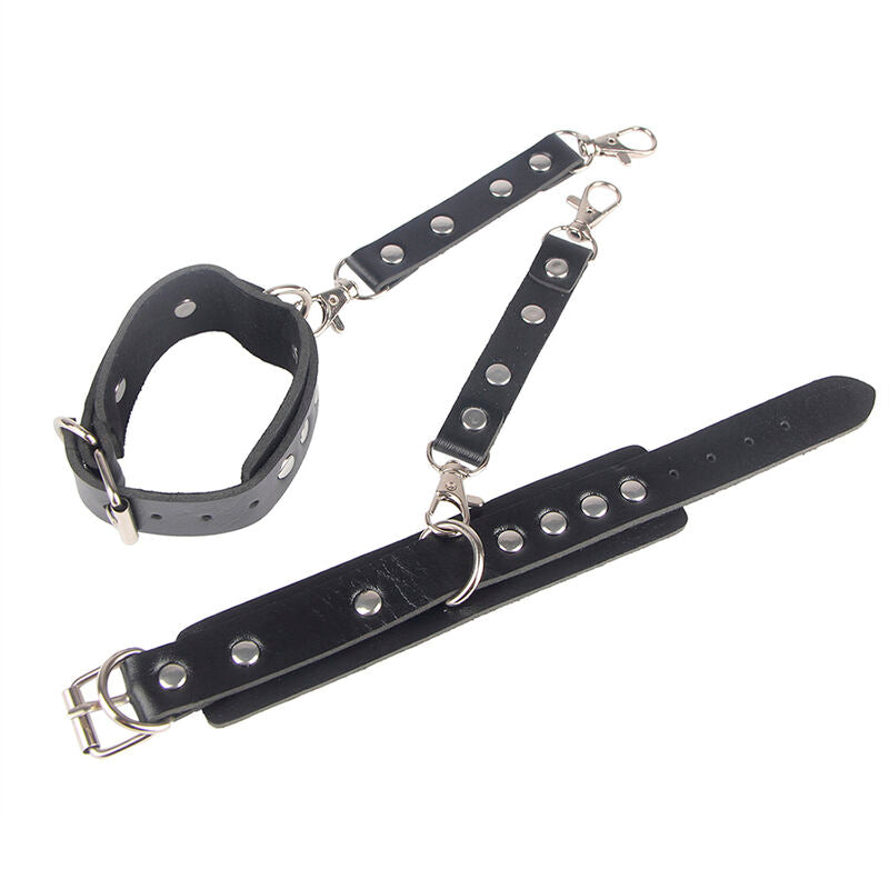 SUBBLIME - 953690 HANDBOEIEN MET BONDAGE RIEM ZWART ONE SIZE