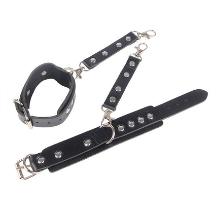 SUBBLIME - 953690 HANDSCHELLEN MIT BONDAGE-GÜRTEL SCHWARZ EINE GRÖSSE