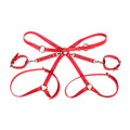 SUBBLIME - 953706 HANDSCHELLEN MIT BONDAGE-GÜRTEL ROT EINE GRÖSSE