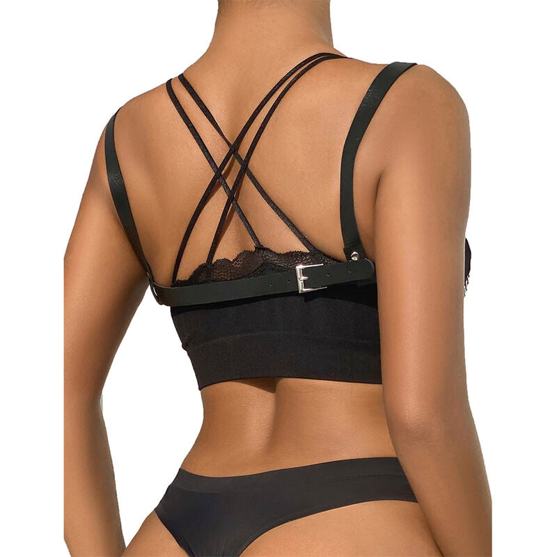 SUBBLIME - 953713 CEINTURE BONDAGE PUNK BOUCLE MÉTAL NOIRE TAILLE UNIQUE