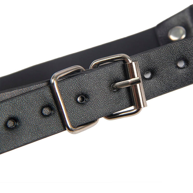 SUBBLIME - 953720 BONDAGE LEATHER STRAP Nipple Clamps BLACK ONE SIZE