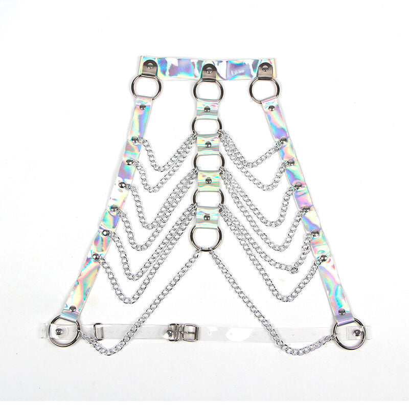 SUBBLIME - 953737 BORSTBAND MET RINGEN EN KETTINGEN ZILVER ONE SIZE