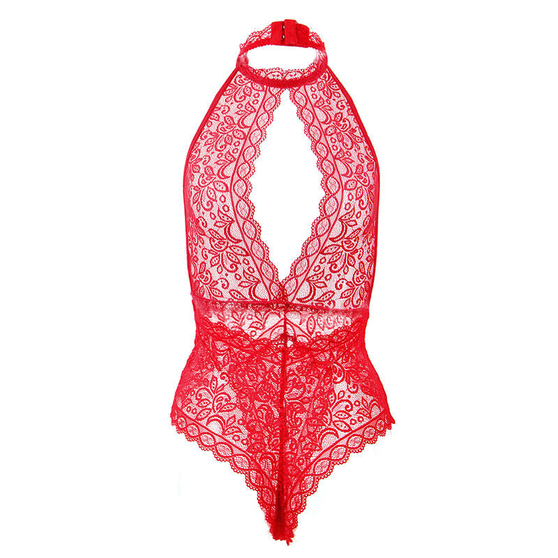 SUBBLIME - 953874 BODYSUIT WITH OPEN CUPS RED S/M