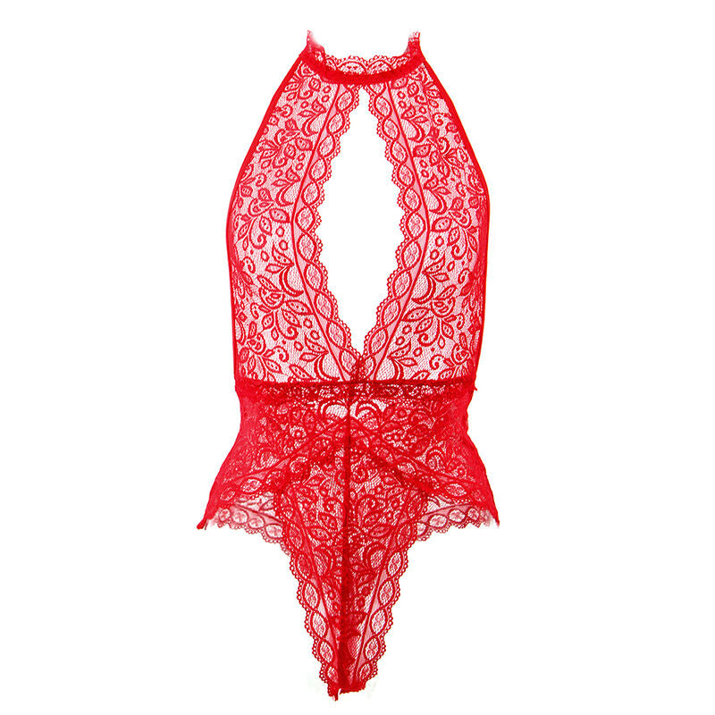 SUBBLIME - 953874 BODYSUIT WITH OPEN CUPS RED S/M