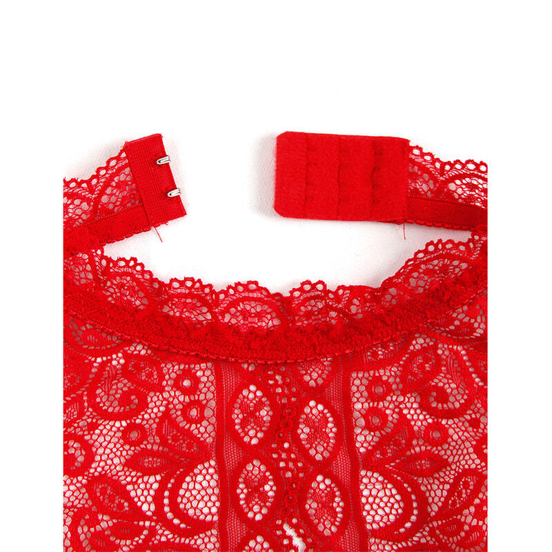 SUBBLIME - 953881 BODYSUIT MIT OFFENEN CUPS ROT L/XL