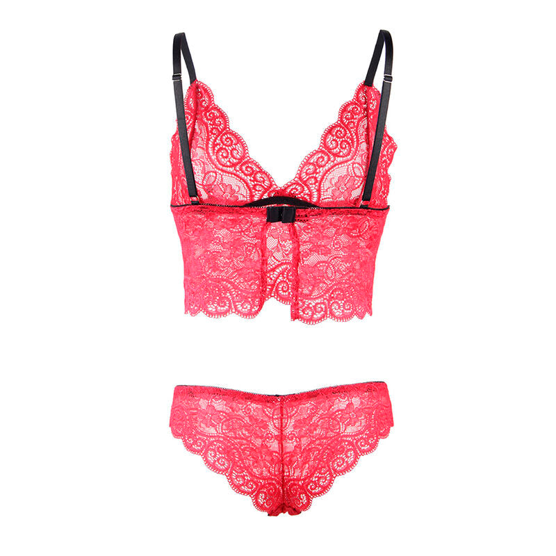 SUBBLIME - 953904 NACHTJURK VAN ZIJDE EN KANT + SLIPJE ROOD L/XL