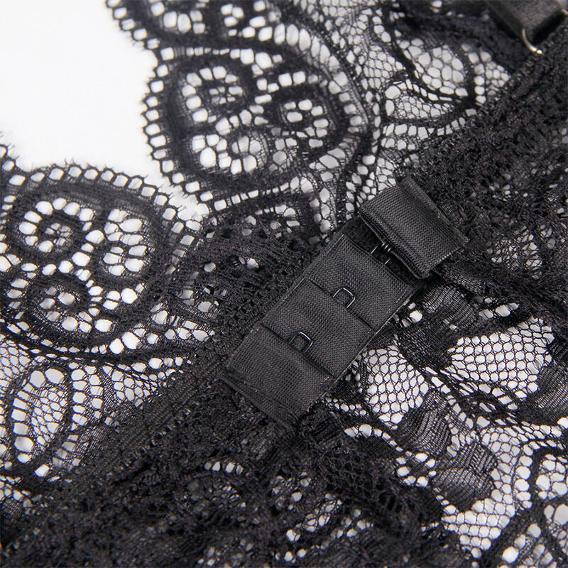 SUBBLIME - 953928 NACHTJURK + SLIPJE IN ZIJDE EN KANT ZWART L/XL