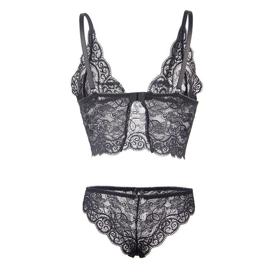SUBBLIME - 953928 NUIT + CULOTTE EN SOIE ET ​​DENTELLE NOIRE L/XL