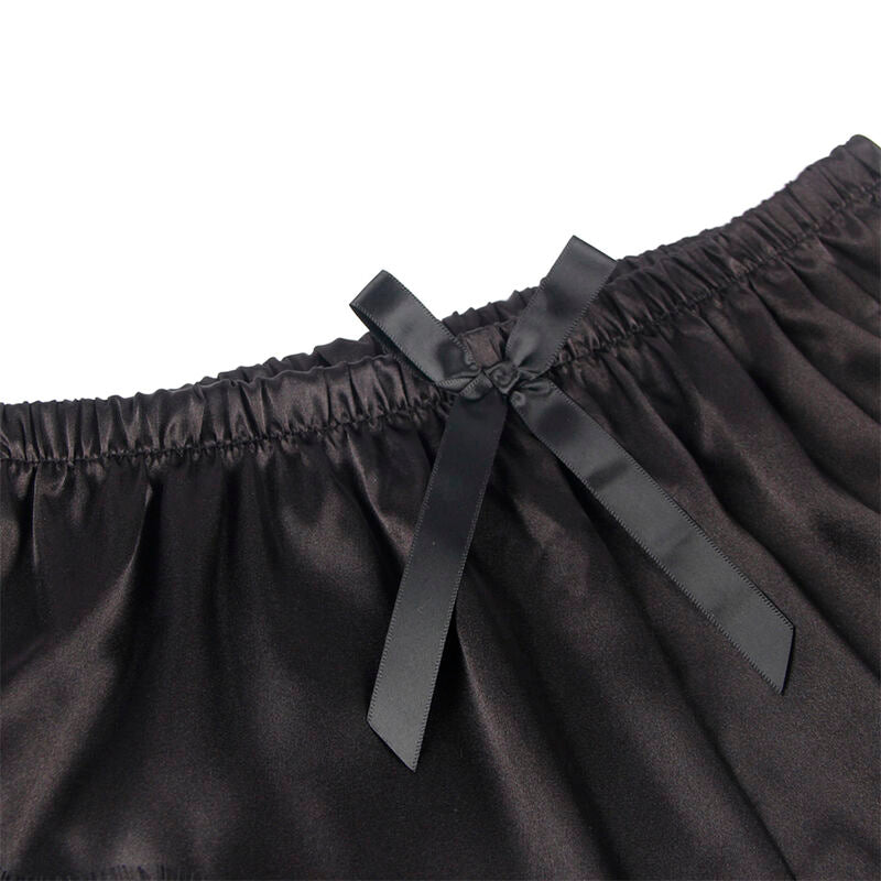 SUBBLIME - 953942 CASUAL ZIJDEN NACHTJURK + KANTEN BROEK ZWART L/XL