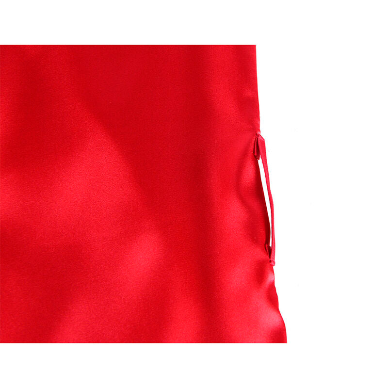 SUBBLIME - 954017 KANTEN TANKTOP MET DOORZICHTIGE RUG EN G-STRING, ROOD/ZWART, S/M