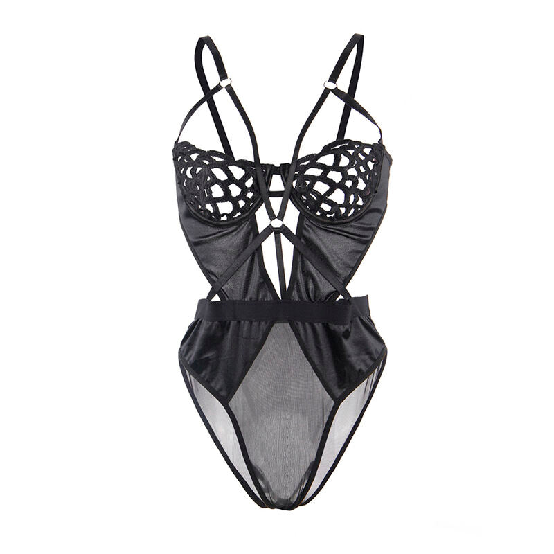SUBBLIME - 954055 SEXY KANTEN BODYSUIT ZWART S/M
