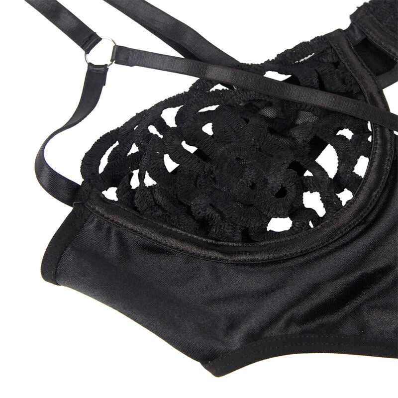 SUBBLIME - 954055 SEXY KANTEN BODYSUIT ZWART S/M