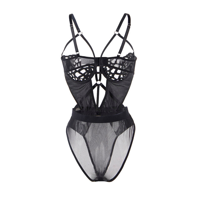 SUBBLIME - 954055 SEXY KANTEN BODYSUIT ZWART S/M