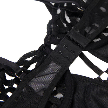 SUBBLIME - 954055 SEXY SPITZEN-BODY SCHWARZ S/M