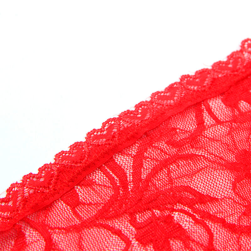 SUBBLIME - 954208 KANTEN BABYDOLL MET VERSTELBARE BANDJES ROOD S/M
