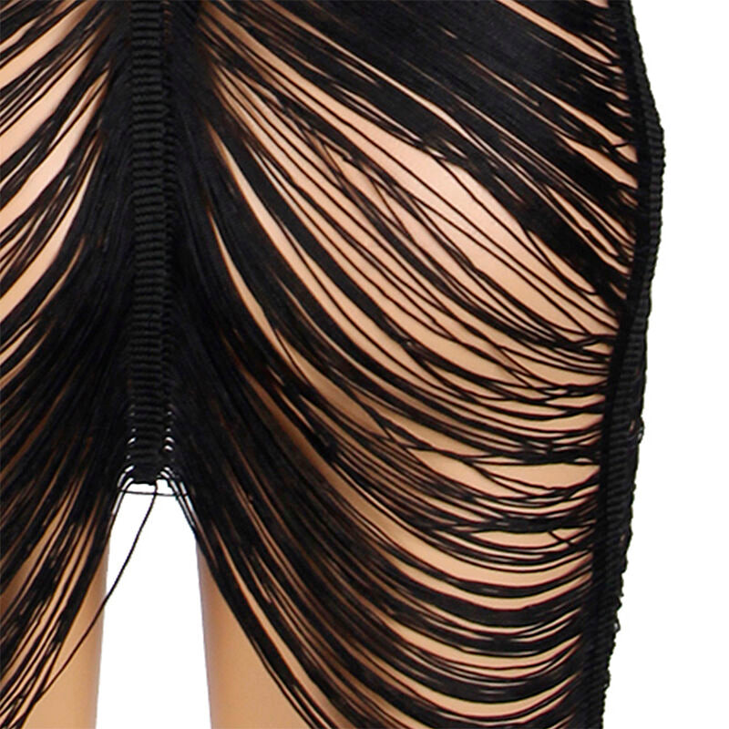 SUBBLIME - 954222 STRAP DRESS + STRING BLACK S/M