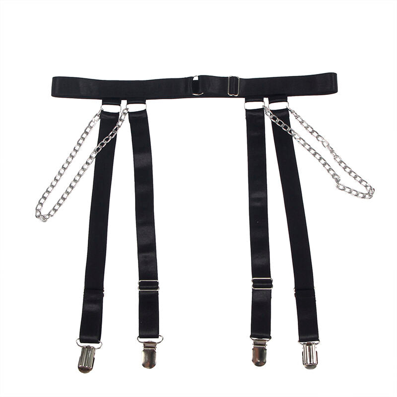 SUBBLIME - 954260 BODY AVEC CHAÎNES + PORTE-JARRETELLES NOIR S/M