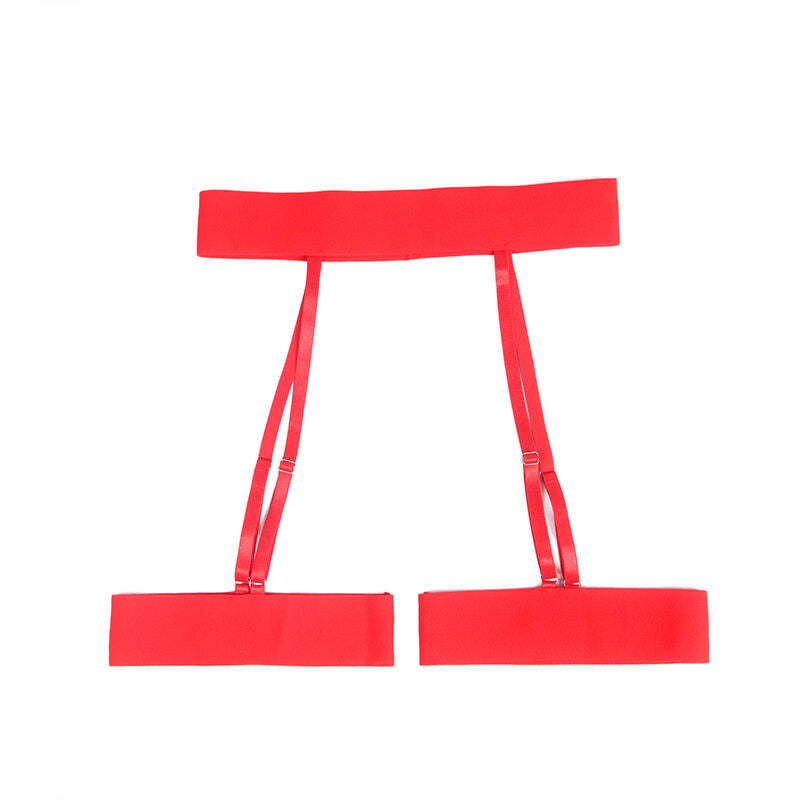 SUBBLIME - 954338 SOUTIEN-GORGE + STRING + PORTE-JARRETELLES IMPRIMÉ CŒUR ROUGE L/XL