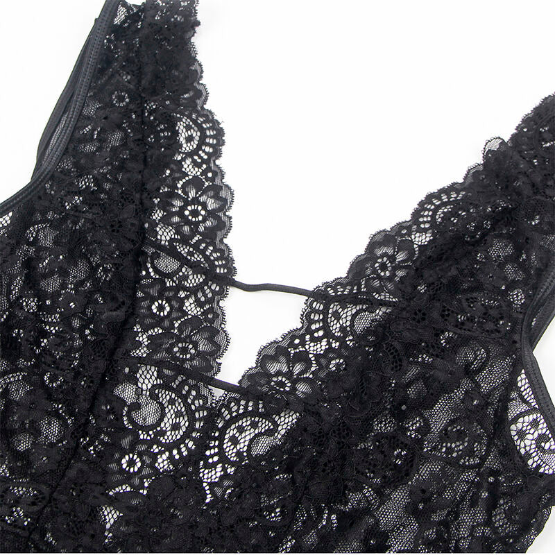 SUBBLIME - 954390 SEXY BODYSUIT MET JARRETELLENBAND ZWART L/XL
